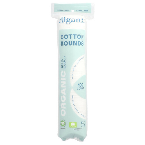 Cliganic, Organic Cotton Rounds, 100 Count | iHerb