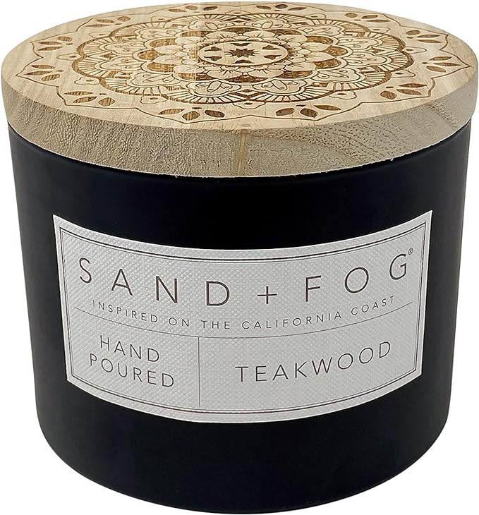 Sand + Fog Scented Candle - Teakwood – Additional Scents and Sizes – 100% Cotton Lead-Free Wi... | Amazon (US)