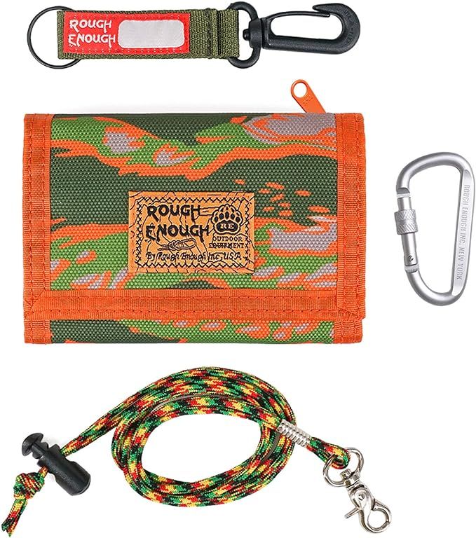 Amazon.com: Rough Enough Kids Wallets for Boys Girls Lanyard Keychain Wallet Camo Trifold : Cloth... | Amazon (US)