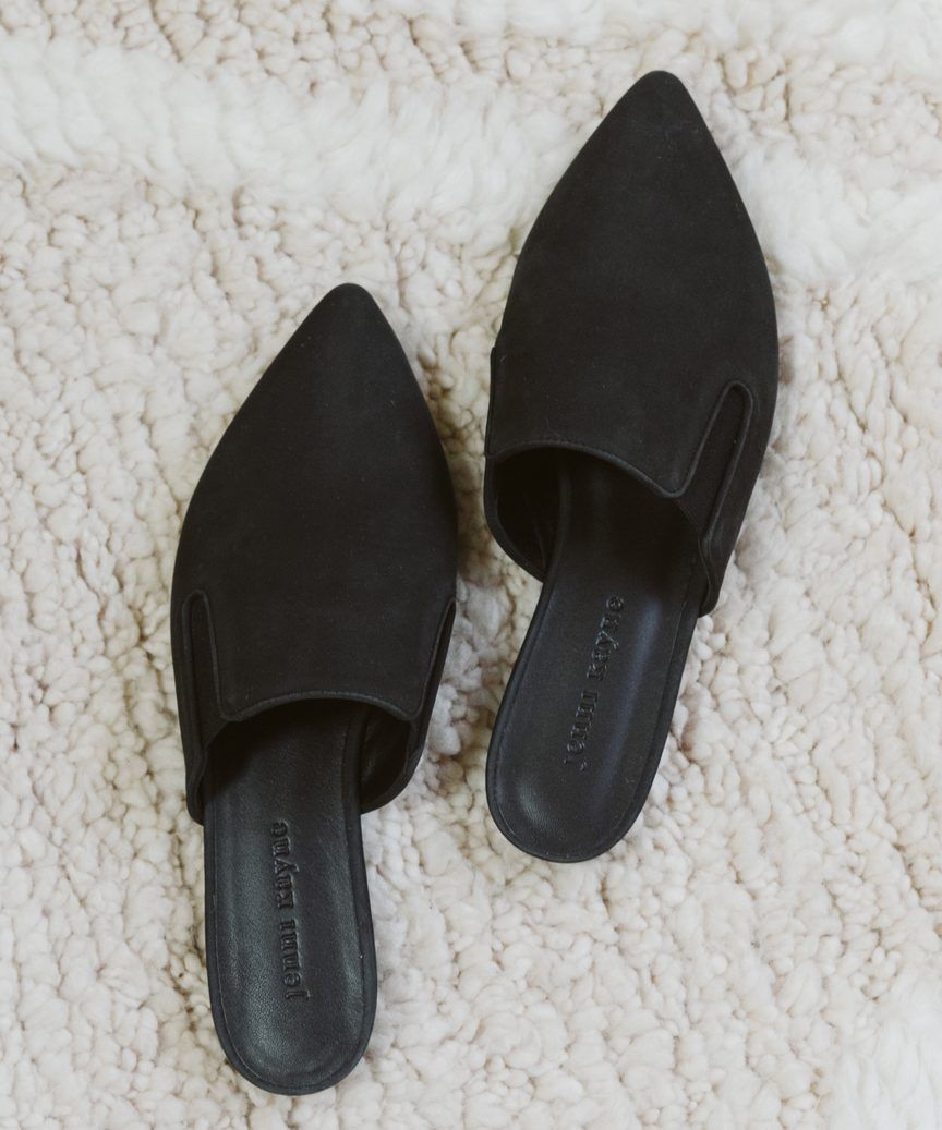 Oiled Leather Mule - Black | Jenni Kayne | Jenni Kayne