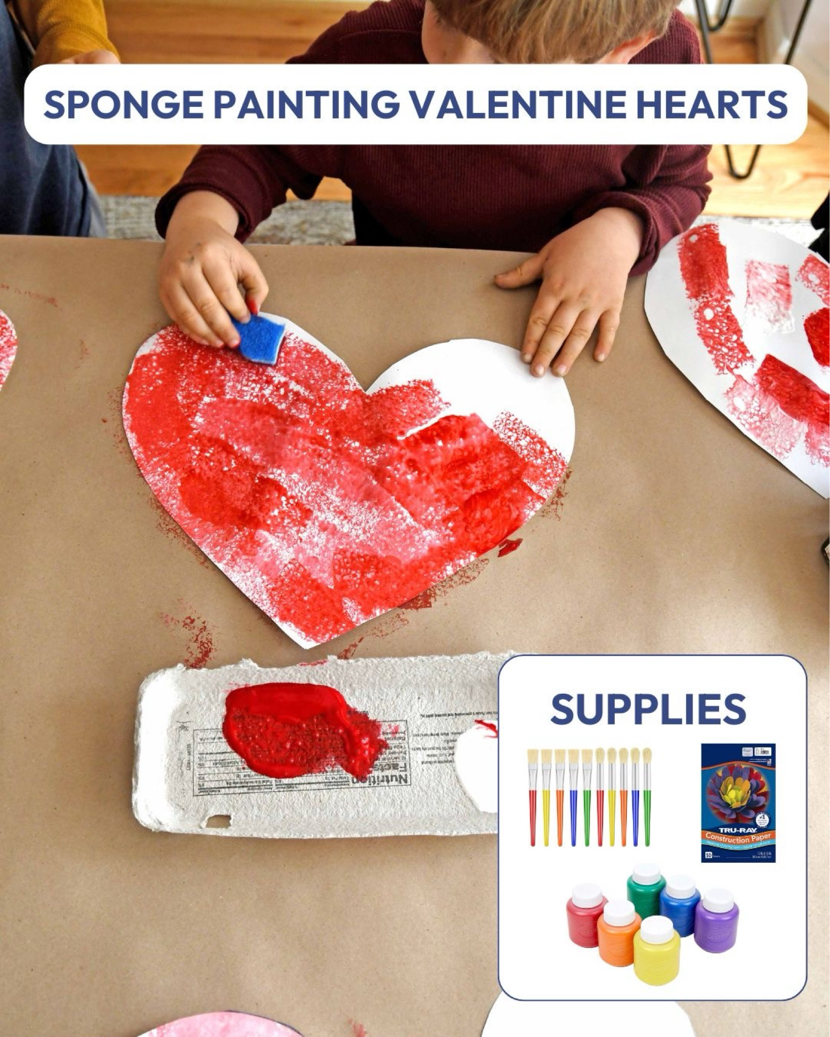 Use a sponge or a brush to decorate and paint a heart for Valentine’s! Painting is a great activity to strengthen fine motor skills in children, and having a plan can make the mess more tolerable. 

#LTKFamily #LTKKids #LTKSeasonal