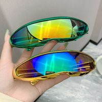 Futuristic One-piece Mirror Personalized Electroplated Sunglasses Women Men 2025 Y2K Steampunk Goggles Rave Party Glasses UV400 | AliExpress (US)