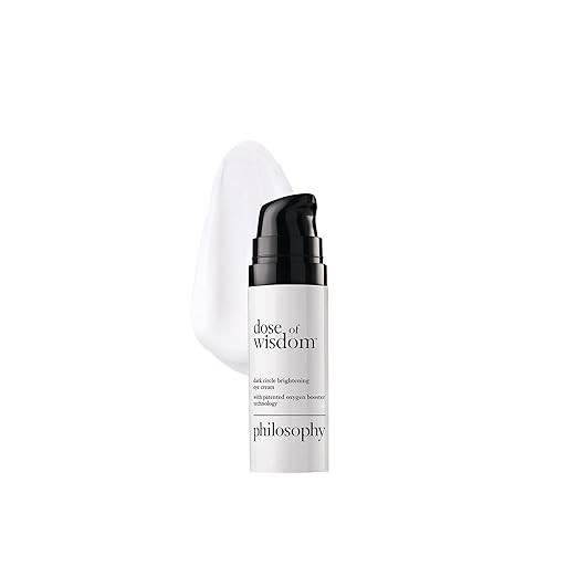 philosophy dose of wisdom dark circle eye cream - with hyaluronic acid, vitamin C & caffeine - br... | Amazon (US)