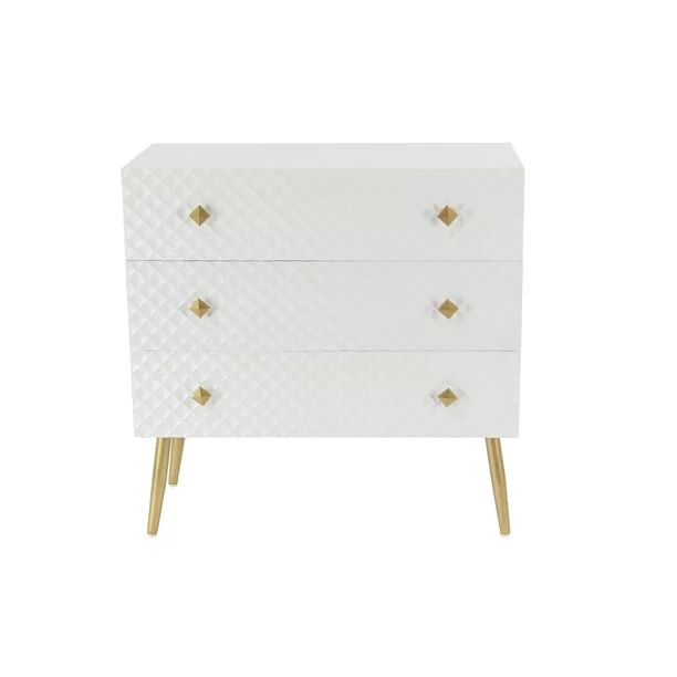 DecMode Wood Modern Minimalist Cabinet, White/Gold, 32" H - Walmart.com | Walmart (US)