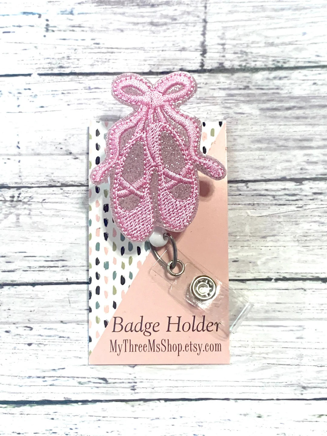 Ballet Shoes Badge Reel, Ballerina Badge Pull, Girly Badge Clip, ID Name Tag Holder, Nurse Badge ... | Etsy (US)
