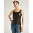 Sofia Jeans Women's Faux Leather Bustier Tank Top, Sizes XS-2XL | Walmart (US)