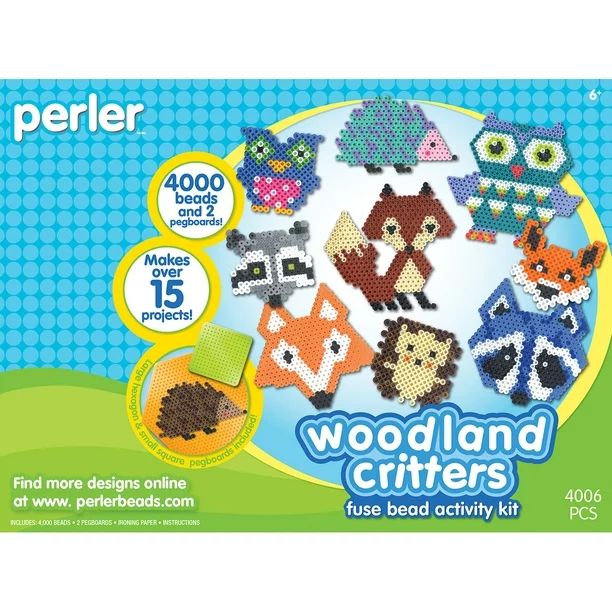 Perler Woodland Creatures Deluxe Box Fused Bead Kit, Kids Ages 6 to Adult, 4004 Pieces Craft kit | Walmart (US)