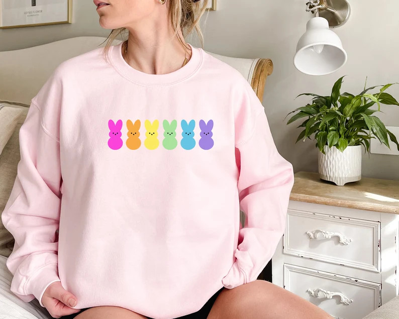Easter Bunny Peeps Sweatshirt, Easter Shirt, Cute Easter Gift, Kids Easter Toddler, Peeps Shirt -... | Etsy (US)