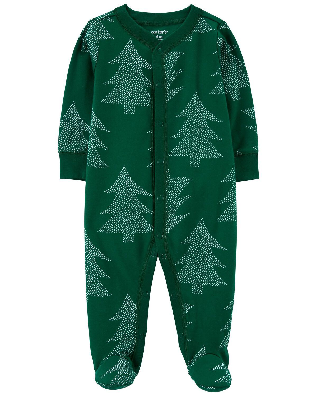 Green Baby Christmas Tree Snap-Up Cotton Sleep & Play Pajamas | carters.com | Carter's