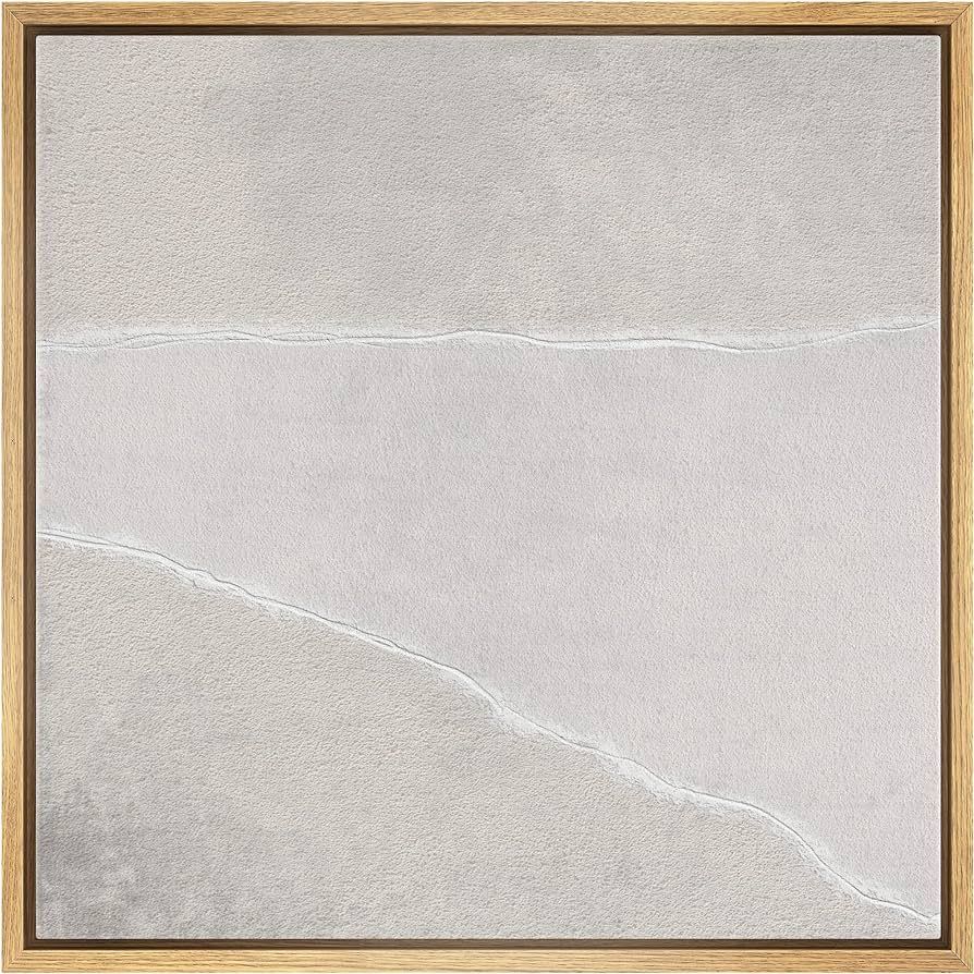 SIGNWIN Framed Canvas Print Wall Art Geometric Gray White Stripe Color Field Abstract Shapes Illu... | Amazon (US)