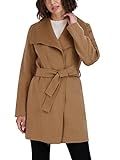 TAHARI Women's Wool Wrap Coat with Tie Belt, Solid Camel, Small | Amazon (US)