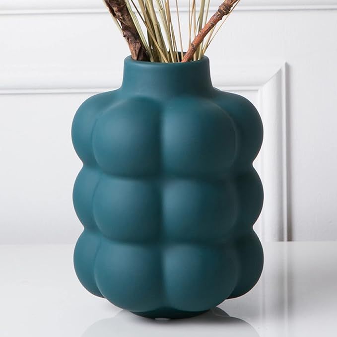 Amazon.com: Mowtanco Modern Ceramic Vase for Home Decor, Three Floors Spherical Flower Vase for D... | Amazon (US)