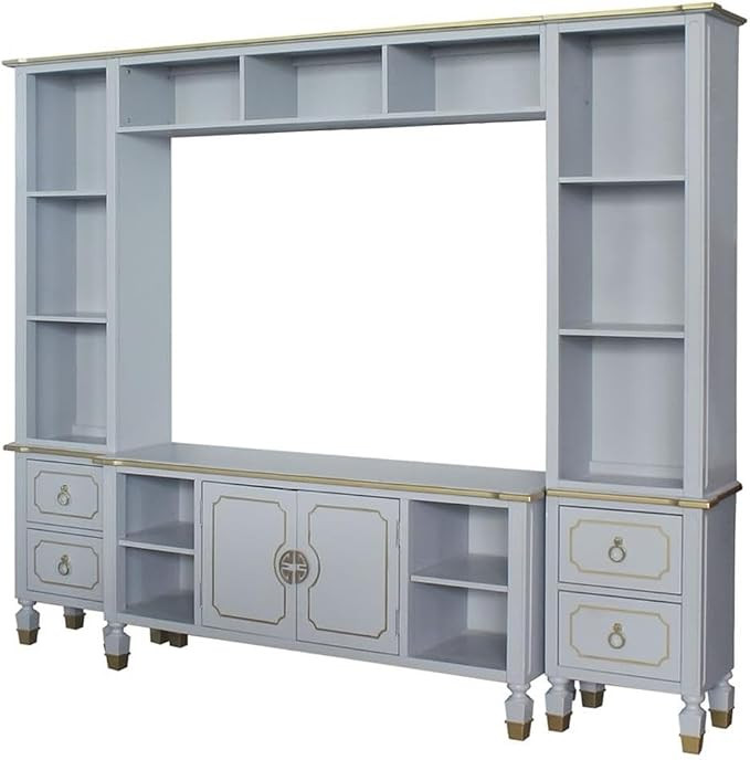 Acme House Marchese Wooden Storage Entertainment Center in Pearl Gray | Amazon (US)