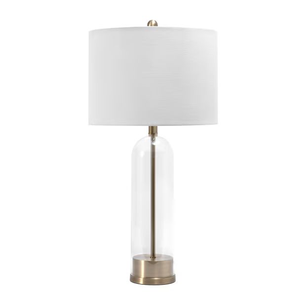 Gold 28-inch Tubular Glass Table Lamp | Rugs USA