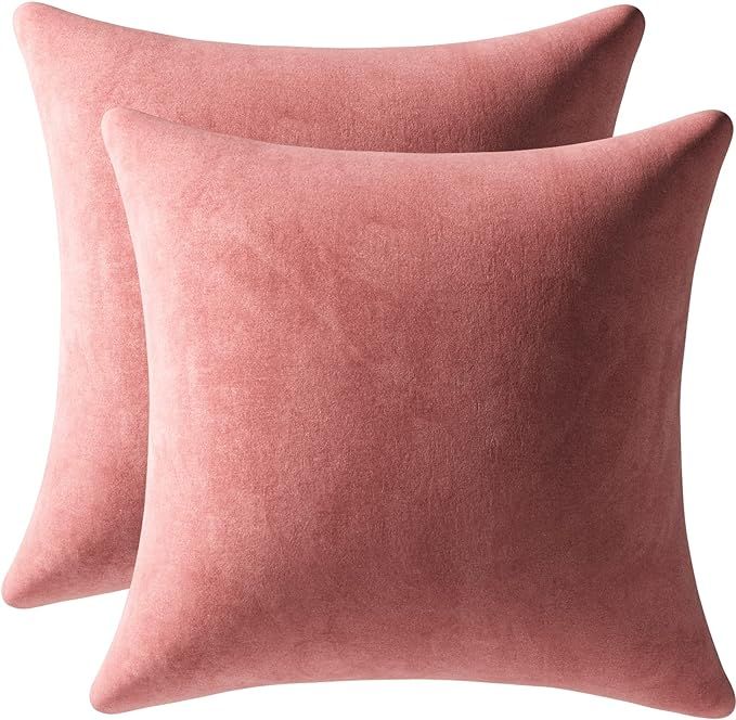 JUJUKRL 2 Pieces of Accent Pillows Velvet Pillow Covers for Couch Decor Pillows 18 ×18 inch Soft... | Amazon (US)