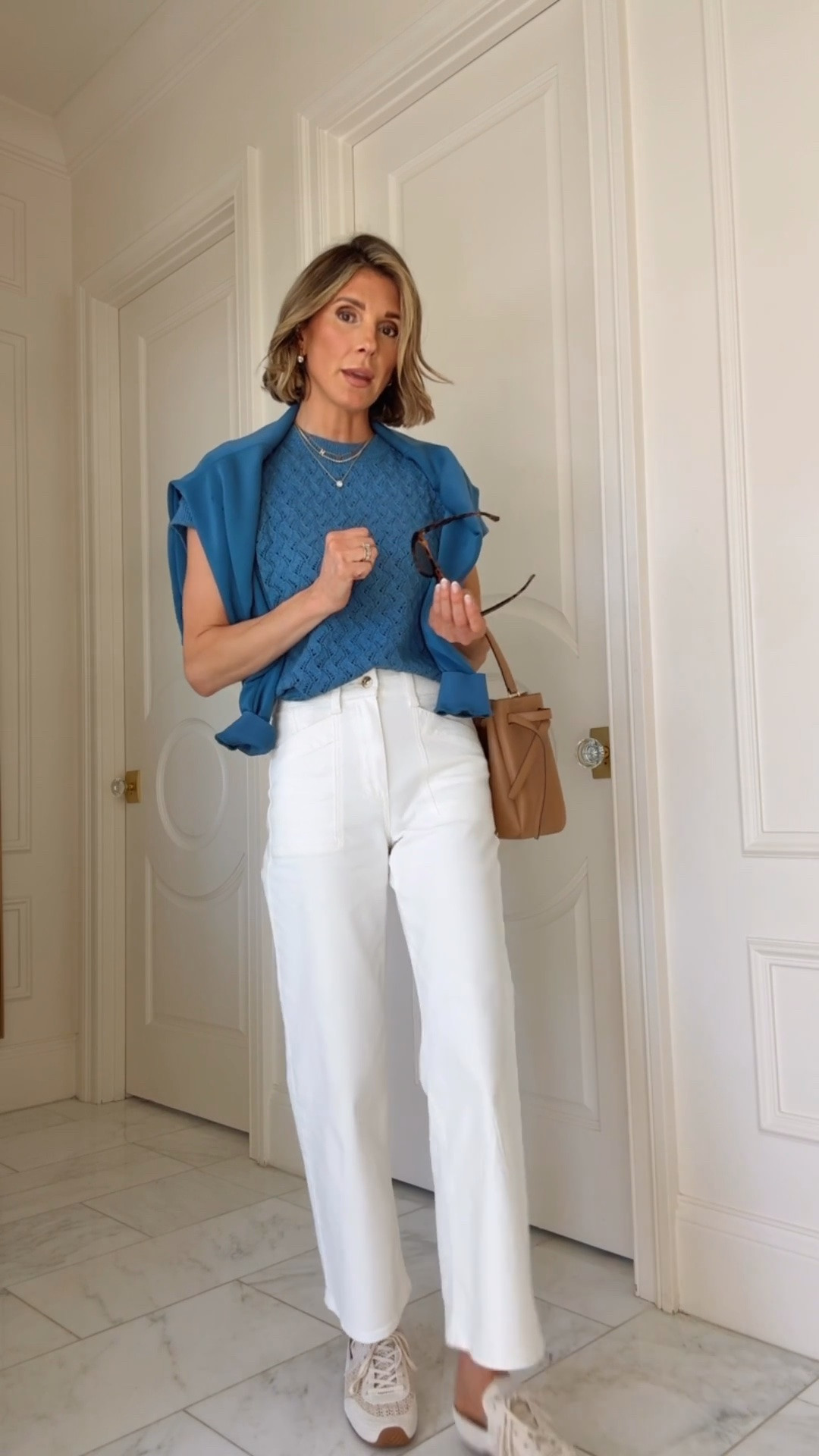 Casual spring summer white jean outfit.

Jeans fit tts wearing size 25 and tops wearing size small.

#LTKsummer #LTKjeans