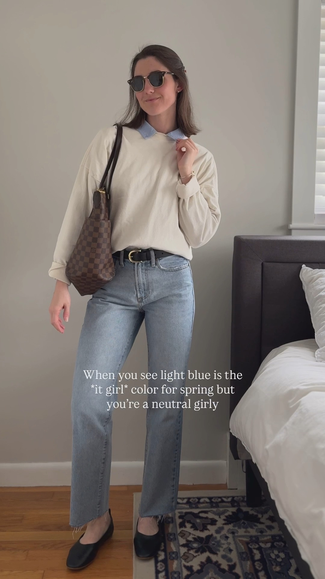 When you see light blue is springs it girl color but you’re a neutral girly 🤍 who else is with me? 

Ootd | outfit of the day | spring outfit | GRWM | get ready with me
| neutral spring outfit | light blue color 

#LTKgrwm #LTKootd