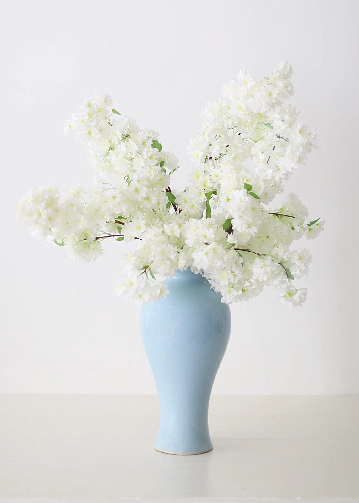 Ceramic Blue Tall Glossy Vase - 16" | Afloral