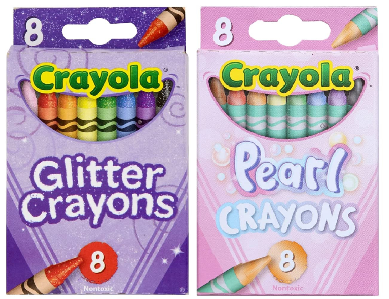 Glitter and Pearl Crayons, 8 count each | Amazon (US)
