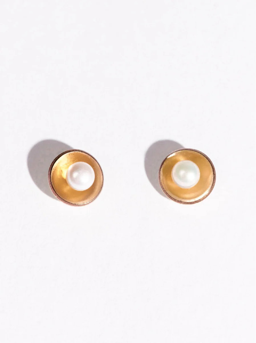 Emma Pearl Dish Studs | ABLE Clothing