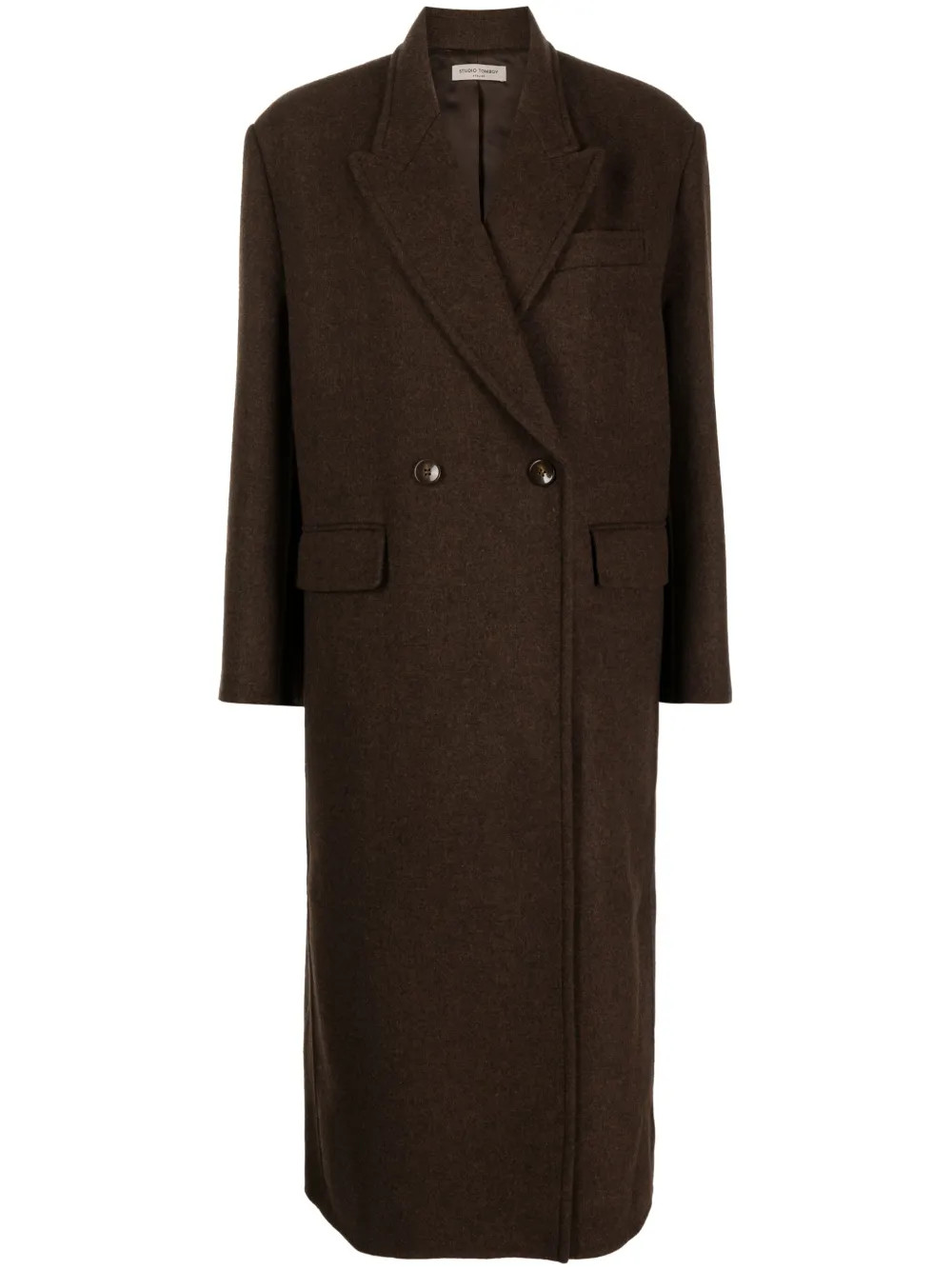 peak-lapels wool-blend coat | Farfetch Global