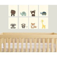 Zoo Animal Nursery Art Prints Modern Minimalist Decor Set | Etsy (US)