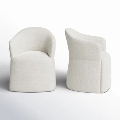 Janina Upholstered Back Arm Chair With Caster (set Of 2) | Wayfair North America