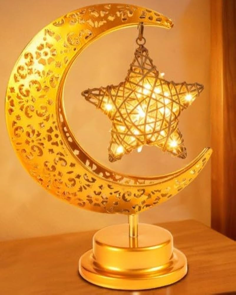 OLEEK Ramadan Decorations Moon and Stars - Ramadan Lights for Table - Ramadan Decorations for Hom... | Amazon (US)