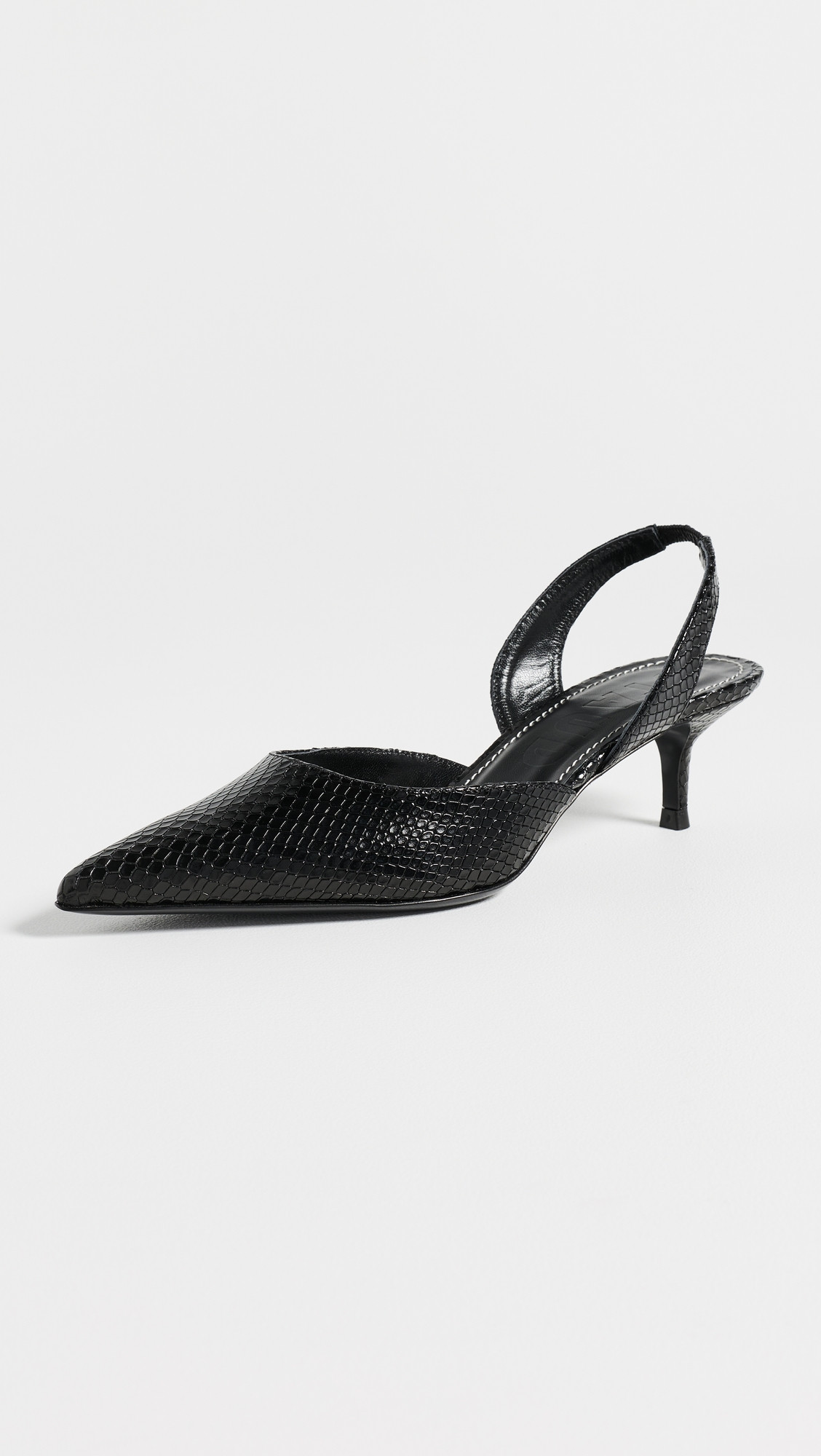 STAUD Sebastian Slingback Heels Black Snake 35 | Shopbop