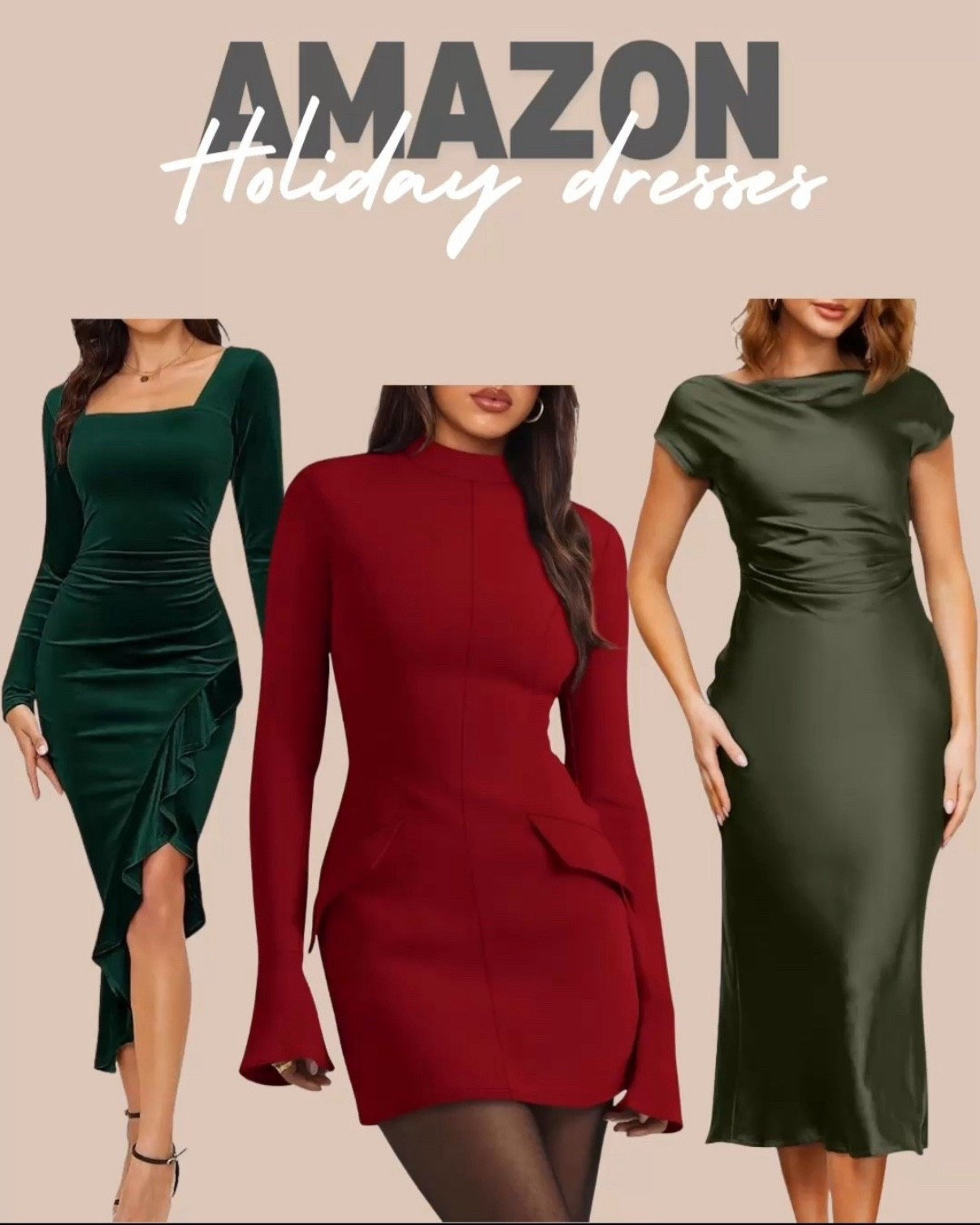 Holiday dresses from Amazon prime 

Amazon, Amazon dress, Amazon dresses, Amazon wedding guest dress, Amazon Christmas dress, fall fashion, cocktail dress, Christmas dress, seasonal dresses, formal dresses, holiday dress, holiday party dress, holiday party, Christmas party, Christmas party dress, wedding guest dresses, winter wedding guest dress, green dress, sequin dress, red dresses, bridesmaid dress, formal wear, cocktail dress, midi dress, short dress, mini dress, ruffles, satin
#dresses #holiday#LTKParties 

#LTKHoliday #LTKFindsUnder50 #LTKWedding