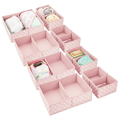 mDesign Fabric Drawer Organizer Bins, Kids/Baby Nursery Dresser, Closet, Shelf, Playroom Organiza... | Amazon (US)