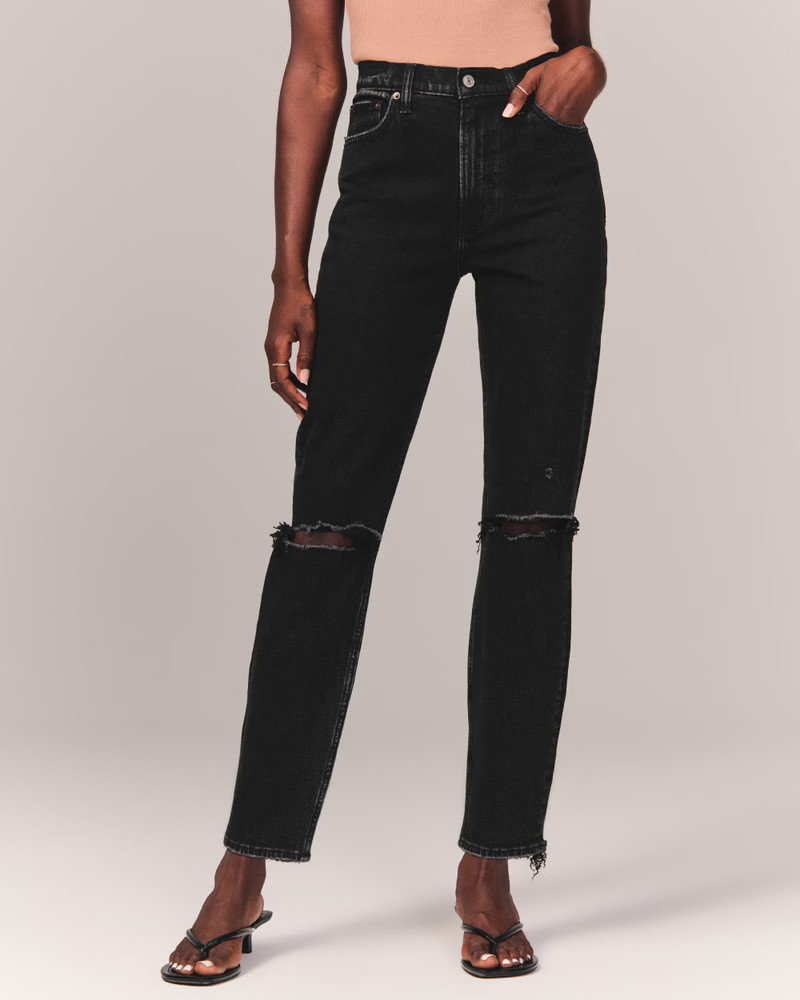 Women's High Rise Mom Jeans | Women's Bottoms | Abercrombie.com | Abercrombie & Fitch (US)