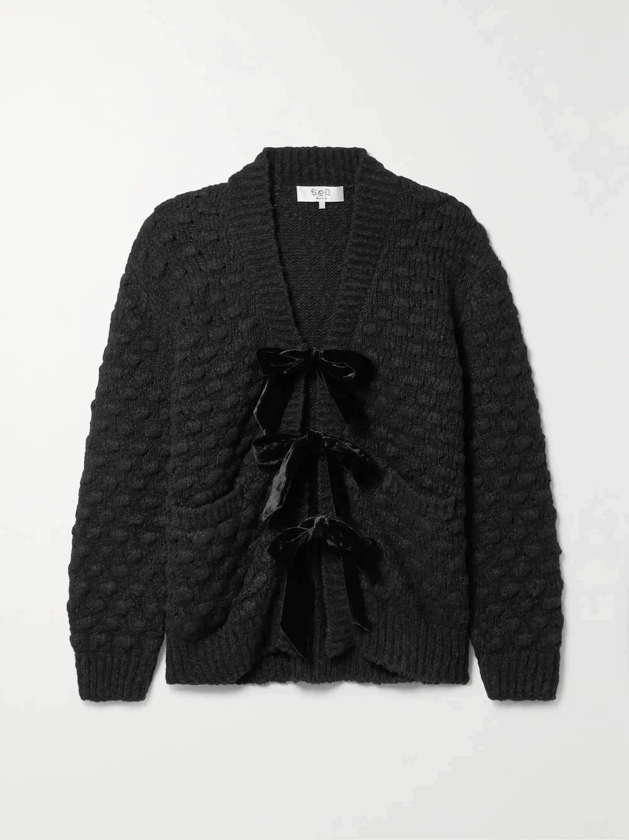 Teresa velvet-trimmed wool-blend cardigan | NET-A-PORTER (US)
