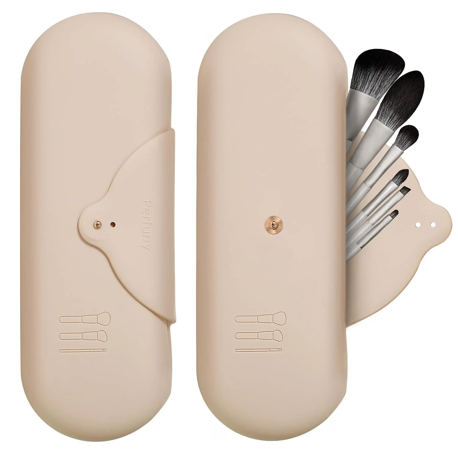 Perfuny Travel Makeup Brush Holder Make up Bag Brushes Case Travel Essentials Silicone Portable C... | Walmart (US)