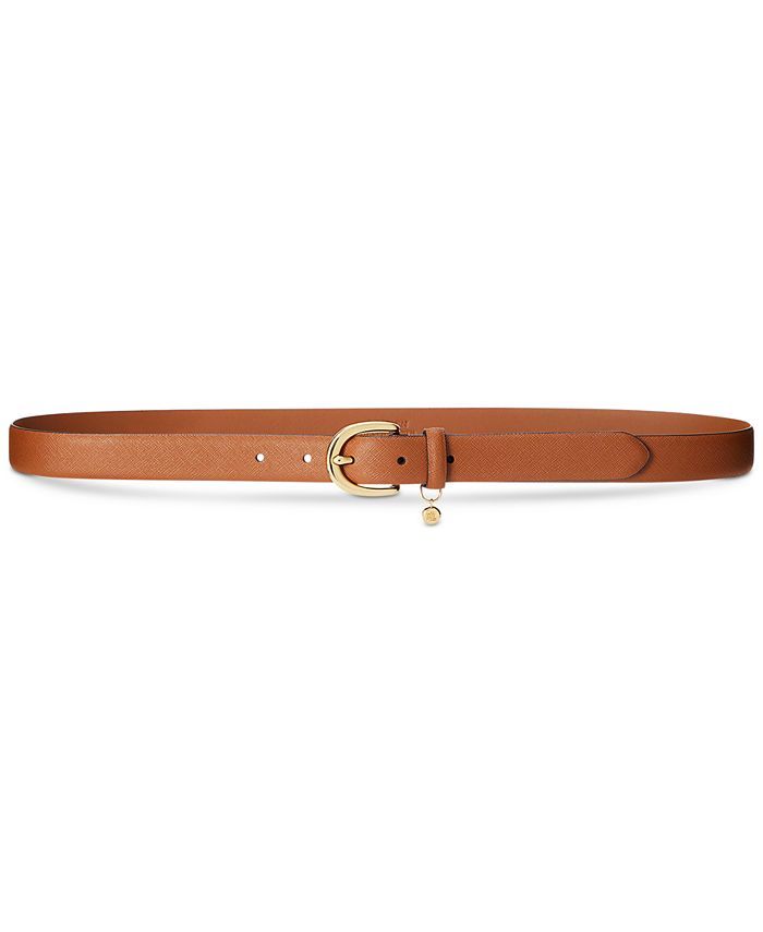 Lauren Ralph Lauren Charm Crosshatch Leather Belt & Reviews - Belts - Handbags & Accessories - Ma... | Macys (US)