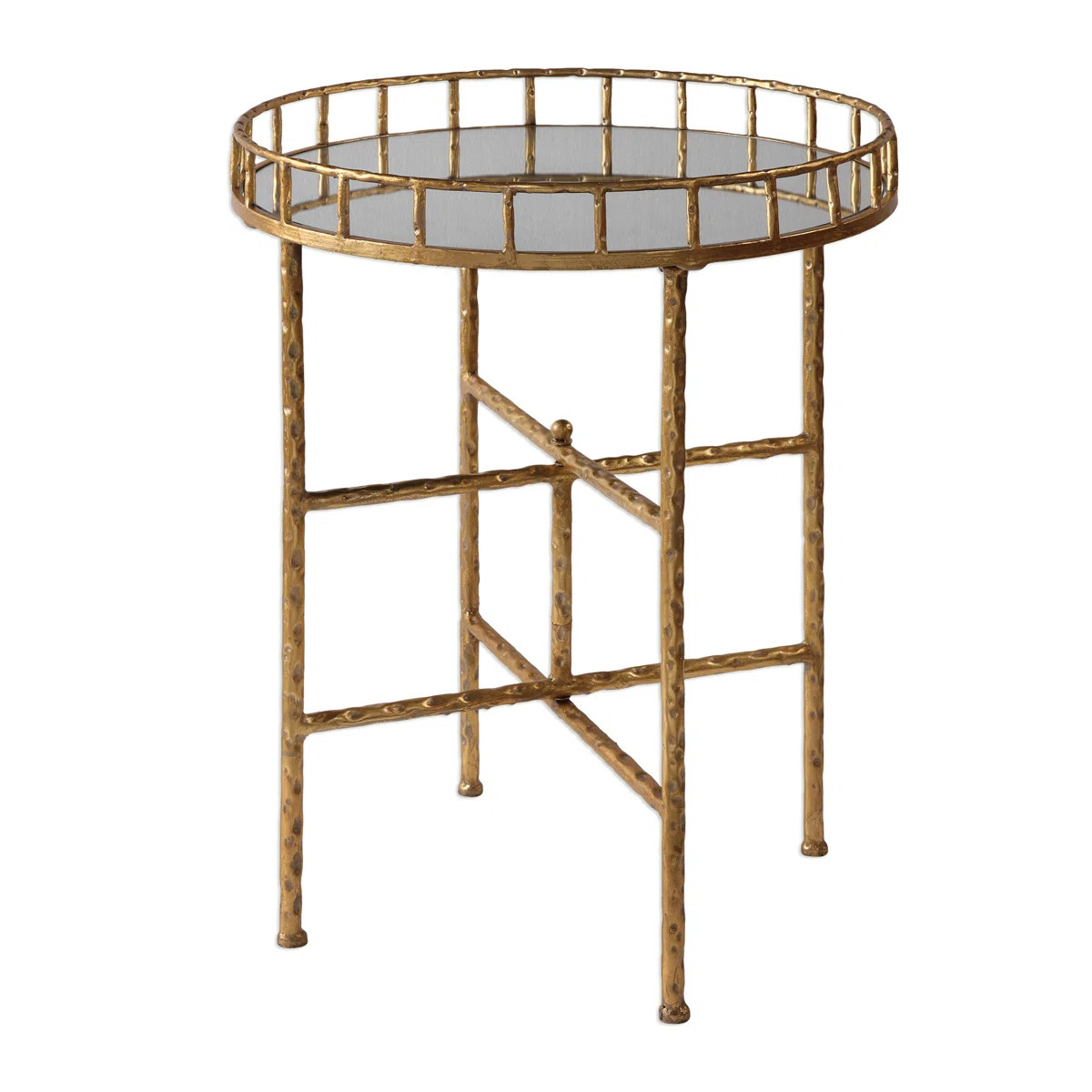 Surrency Mirrored Glass Tray Top End Table | Wayfair North America