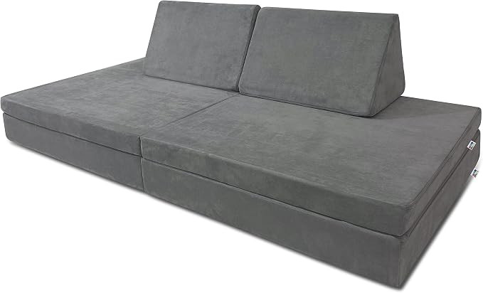 Mod Blox 6 Piece Soft Furniture Playset Modular Microsuede Foam Play Couch for Creative Kids (Dar... | Amazon (US)