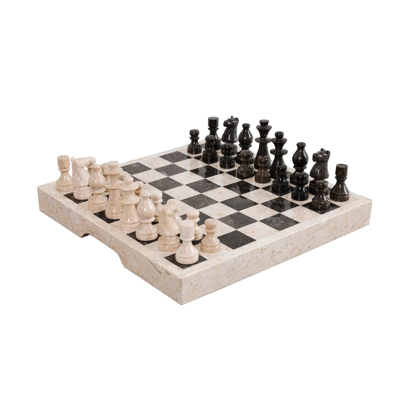 Large Bishop Solid Marble Chess Set | France and Son