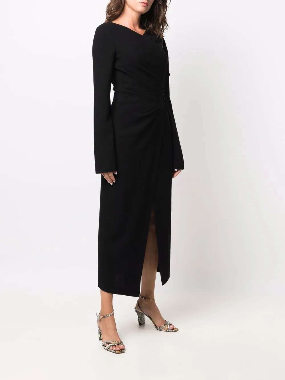 Nanushka long-sleeved Wrap Dress - Farfetch | Farfetch Global