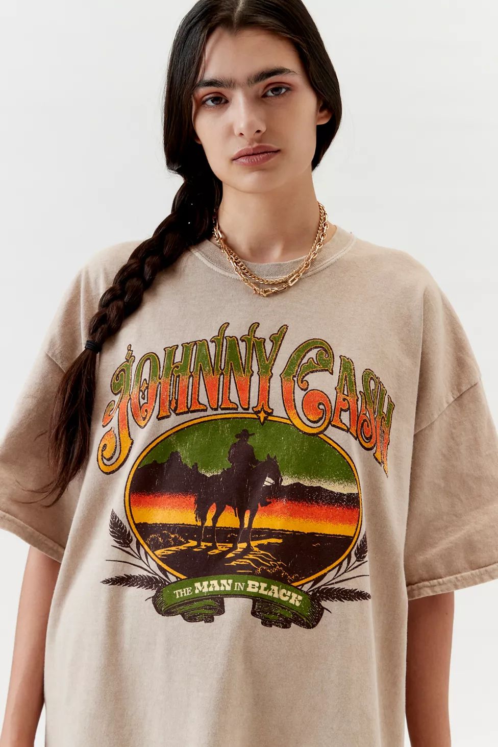Johnny Cash Man In Black T-Shirt Dress | Urban Outfitters (US and RoW)