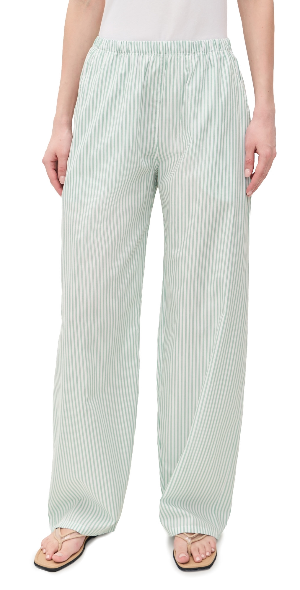 Leset Yoshi Stripe Wide Leg Pants Vert Stripe S | Shopbop