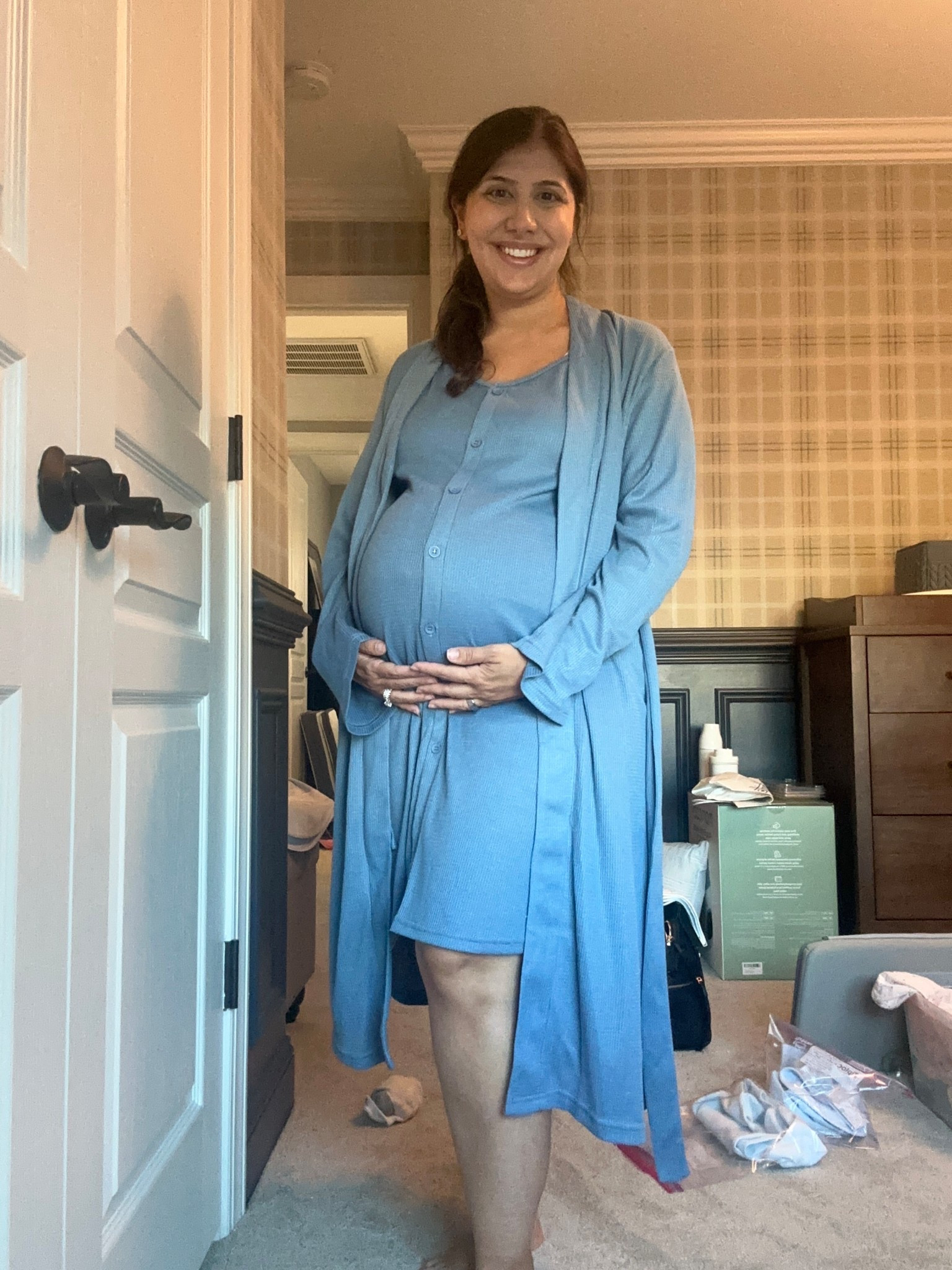 Amazon hospital gown for the win! Such nice quality - waffle knit 💙

#LTKKids #LTKBump #LTKBaby