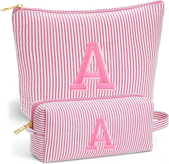 Valentines Day Gifts for Her - Travel Initial Makeup Bag for Girls Kids, Teen Girl Gifts Trendy S... | Amazon (US)