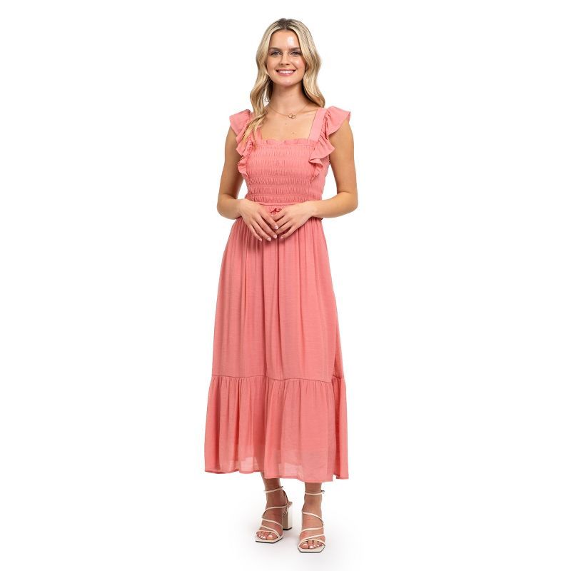 August Sky Women's Smocked Bodice Midi Dress | Target