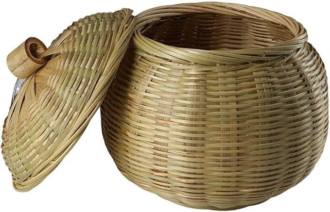 Kopida Round Rattan Boxes with Lid Hand-Woven Multi-Purpose Wicker Tray with Durable Rattan Fiber... | Amazon (US)