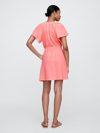 Gauze Splitneck Midi Dress | Gap Factory