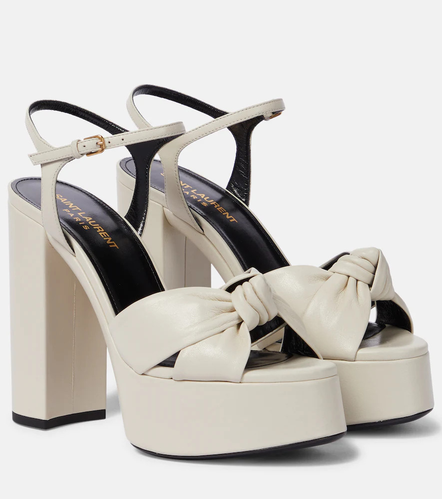 Saint Laurent Bianca 125 leather platform sandals | Mytheresa (UK)