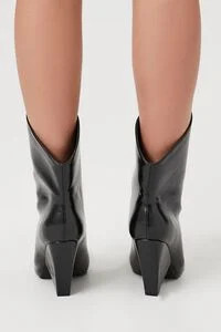 Metallic Toe Block Heel Boots | Forever 21 (US)