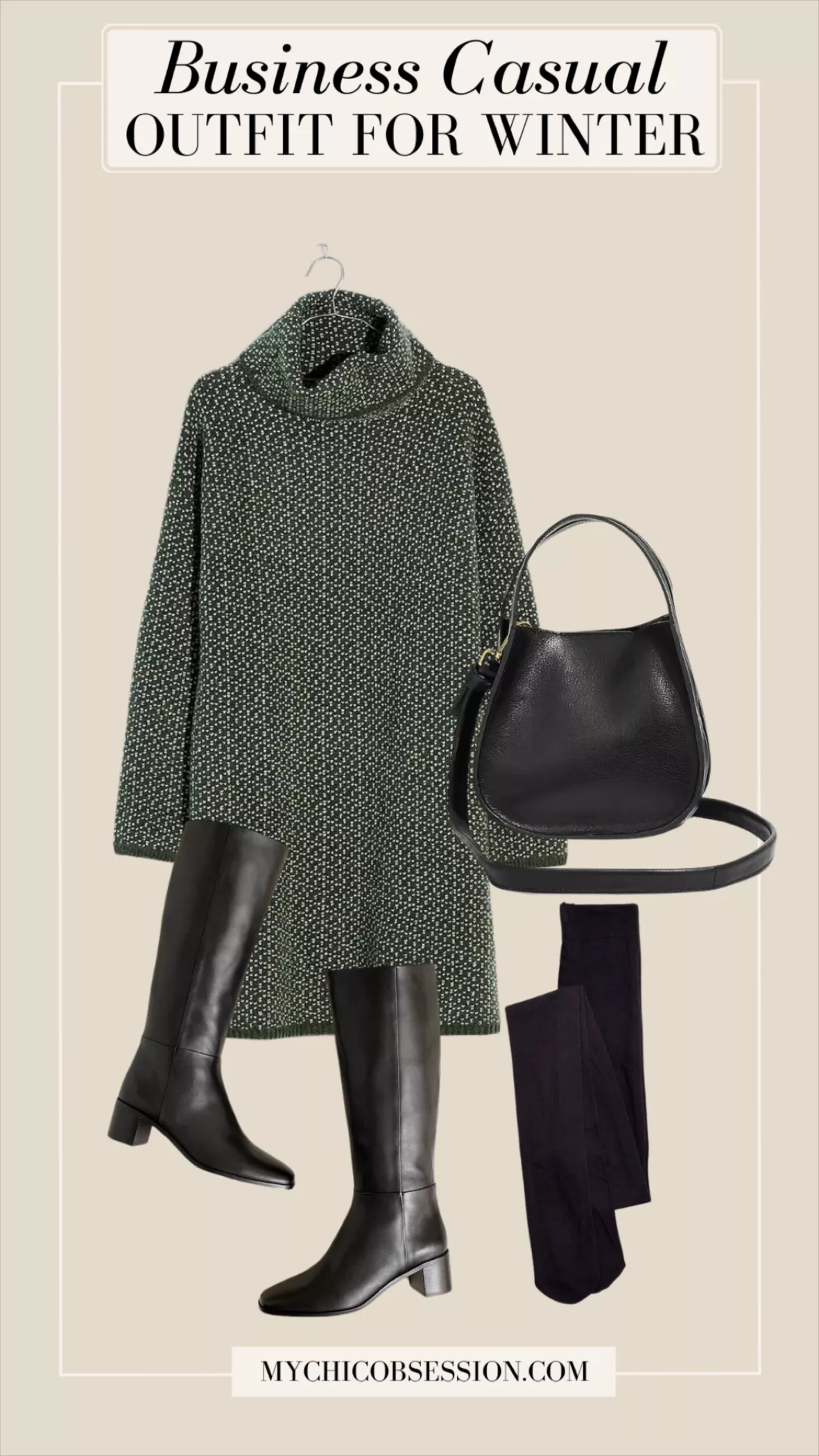 Casual Dress with Tights Smart Casual Winter Outfits (2 ideas & outfits)