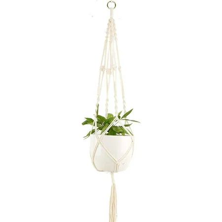 Macrame Plant Hangers Indoor Cotton Handmade Hanging Planter with Tassels Basket Decorative Flower P | Walmart (US)